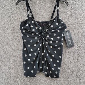 Miraclesuit Black and White Polka Dot Women's Top